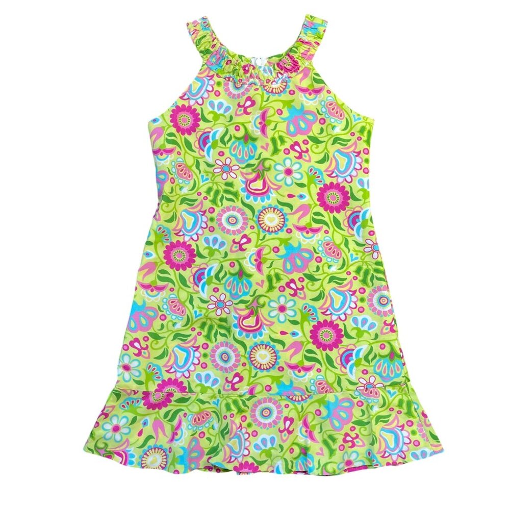 Vintage Studio 342 by Florence Eiseman Sleeveless Dress Girls 7 Green Floral‎